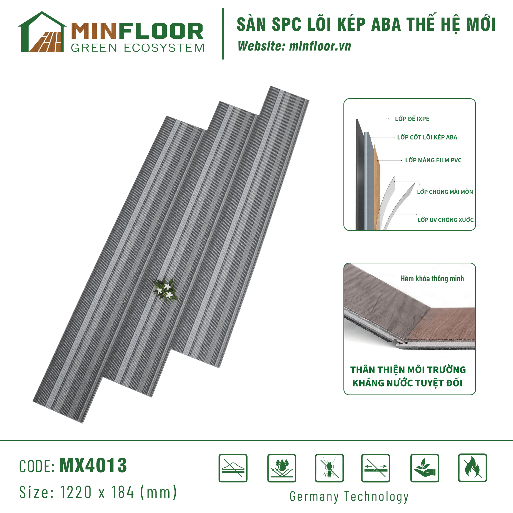 Sàn SPC Lõi Kép ABA MinFloor - MX4013