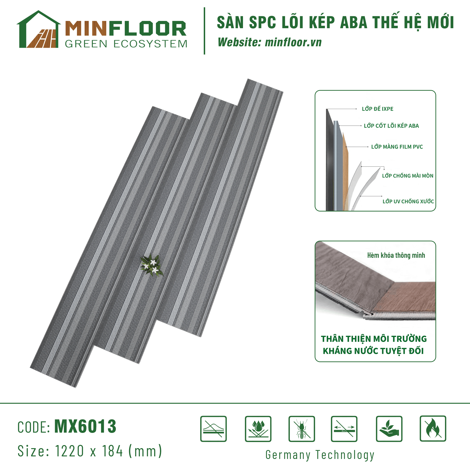 Sàn SPC Lõi Kép ABA MinFloor - MX6013