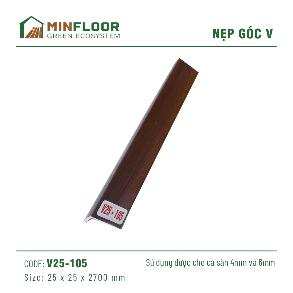 Nẹp Nhựa Chữ V Nẹp Bo Góc V25-105