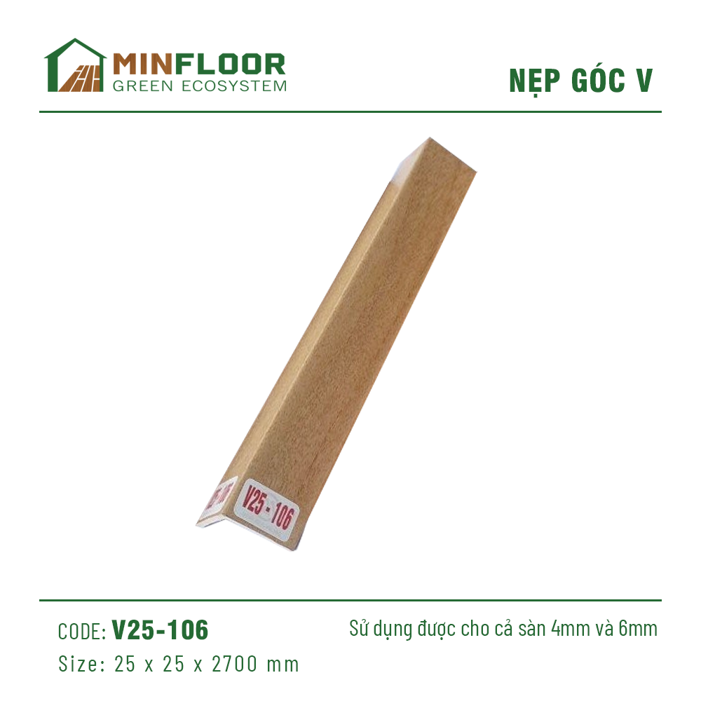 Nẹp Nhựa Chữ V Nẹp Bo Góc V25-106