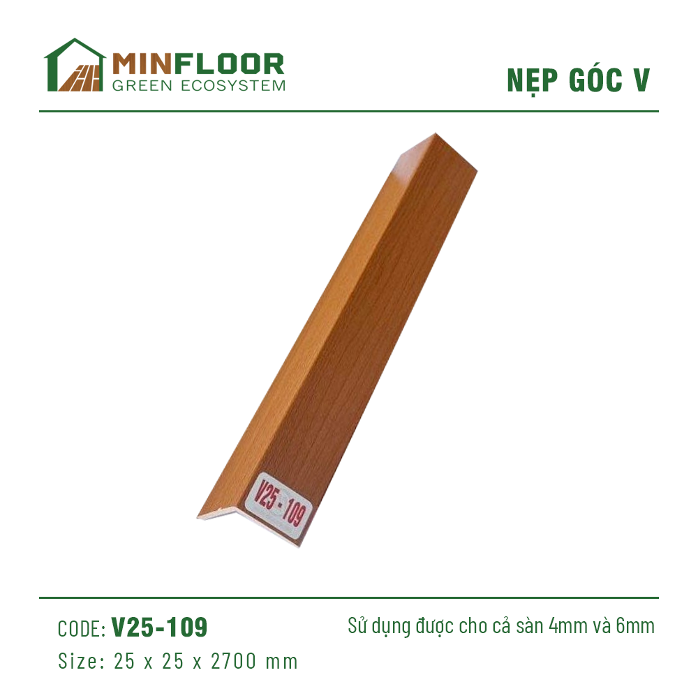 Nẹp Nhựa Chữ V Nẹp Bo Góc V25-109