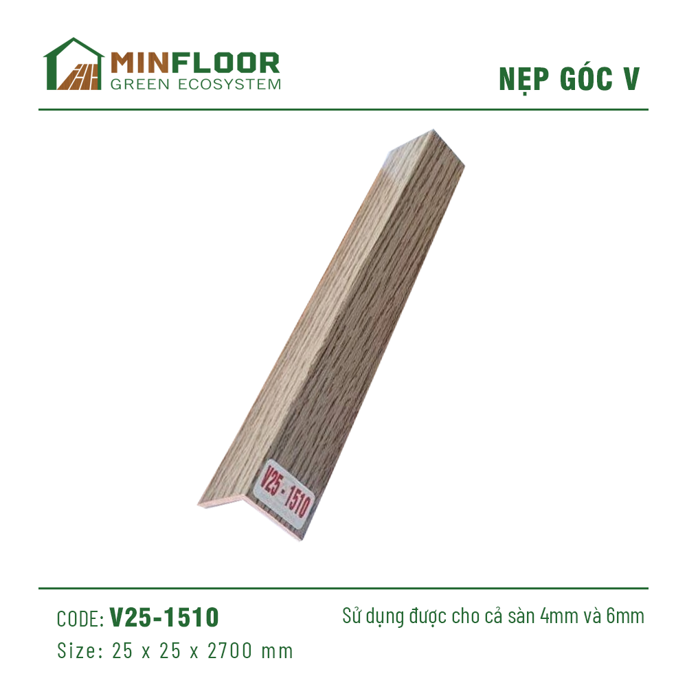 Nẹp Nhựa Chữ V Nẹp Bo Góc V25-1510