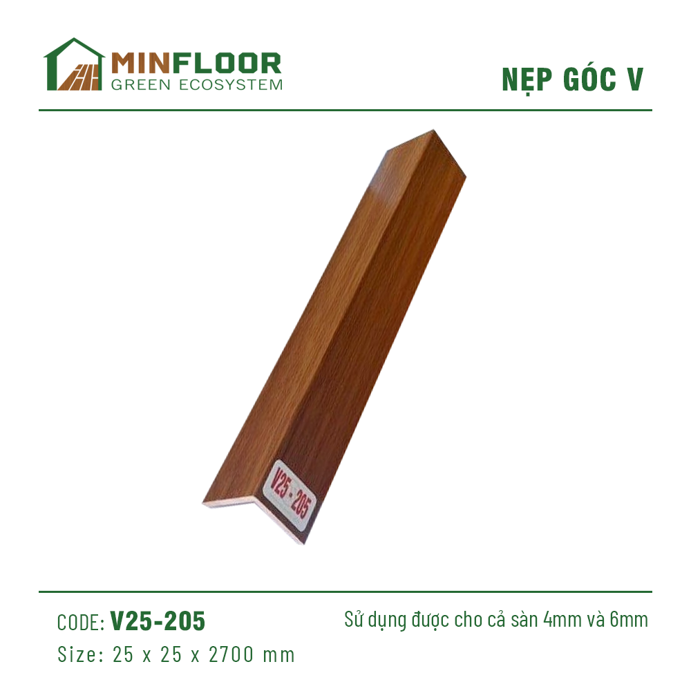 Nẹp Nhựa Chữ V Nẹp Bo Góc V25-205