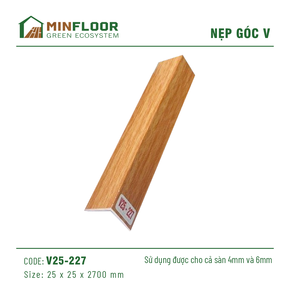 Nẹp Nhựa Chữ V Nẹp Bo Góc V25-227